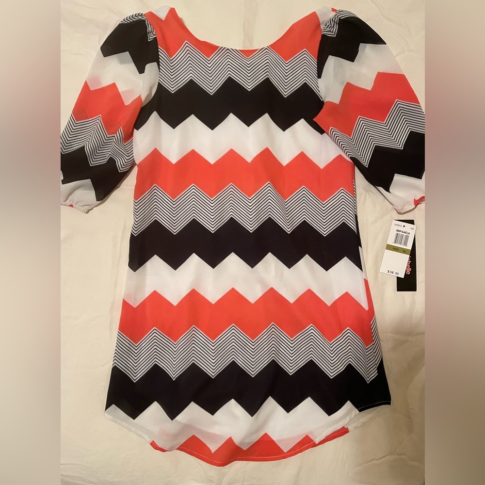 Chevron Tunic Bow Back Top